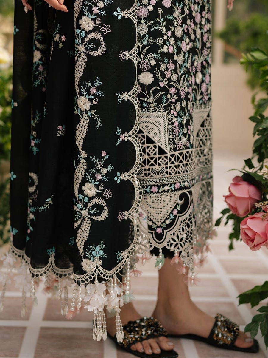 BIN ILYAS UNSTITCH LAWN EMBROIDERED 3PC (E214)