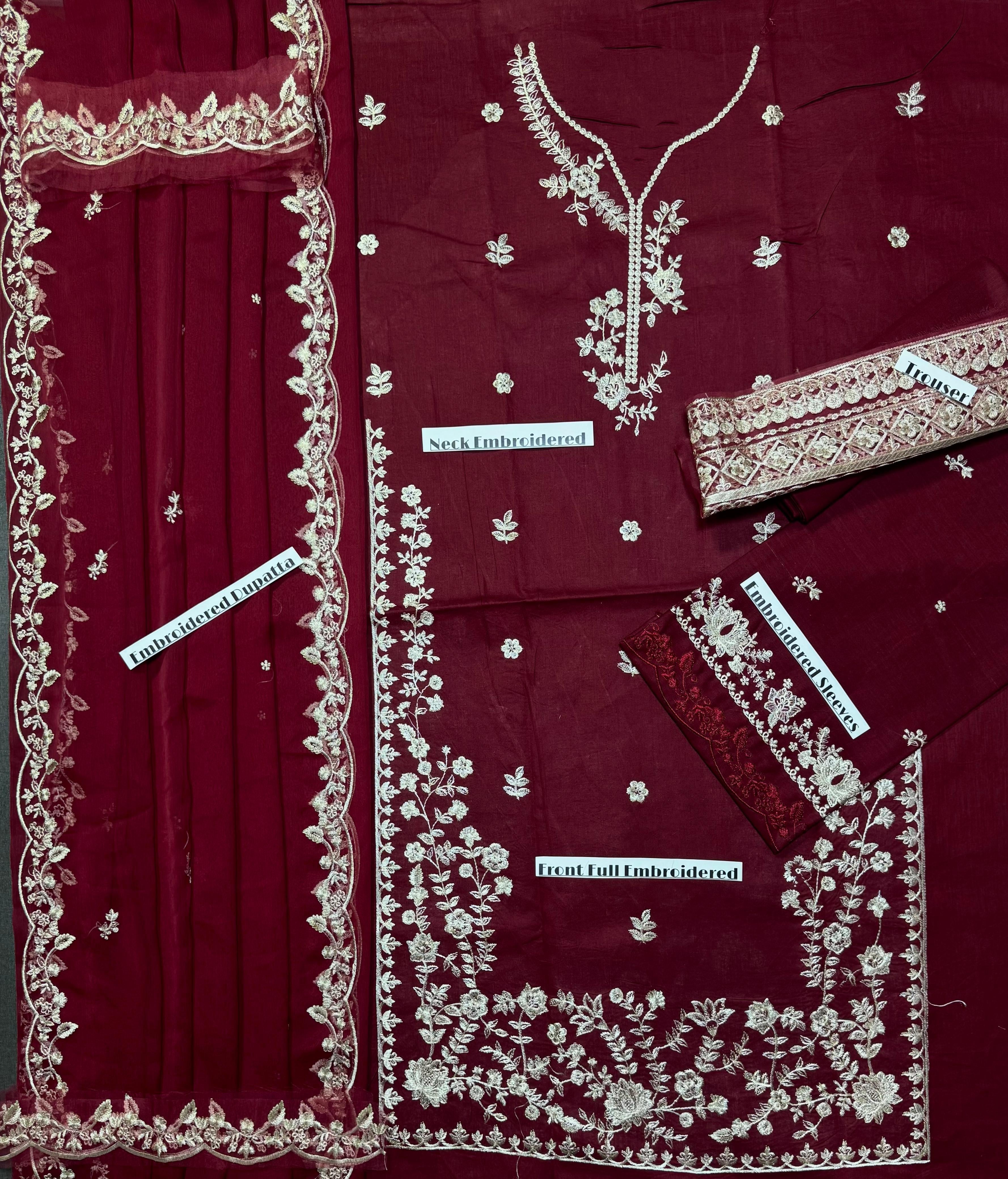 AZURE UNSTITCH LAWN EMBROIDERED 3PC (E240)