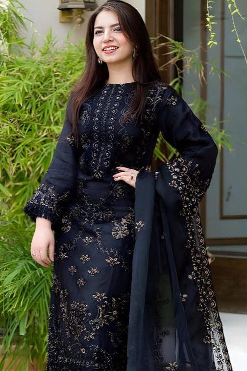 NISA UNSTITCH LAWN EMBROIDERED 3PC (E208)