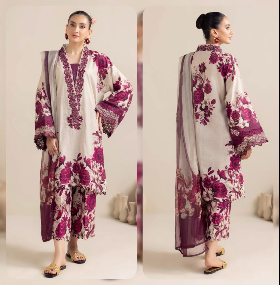 FAIZA SAQLAIN Allover Printed 3PC (P114)