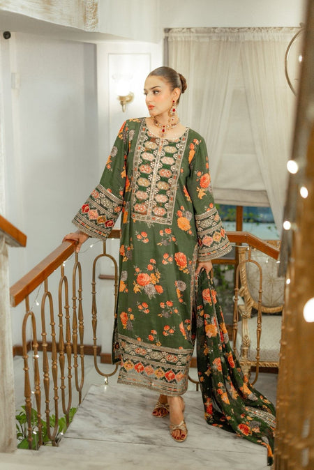 Aneela’s DHANAK EMBROIDERED 3PC (E143)
