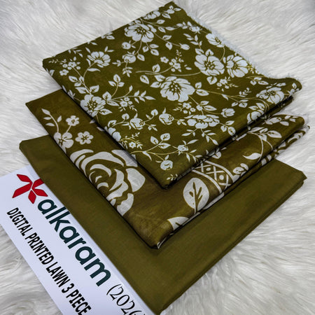 ALKARAM Allover Printed 3PC (P122)