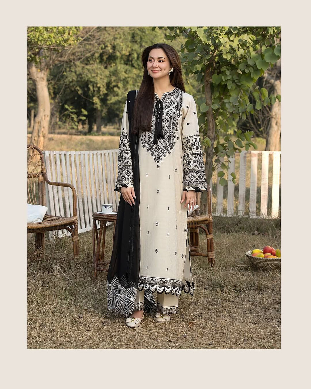 ALLY’s LAWN EMBROIDERED 3PC (E129)