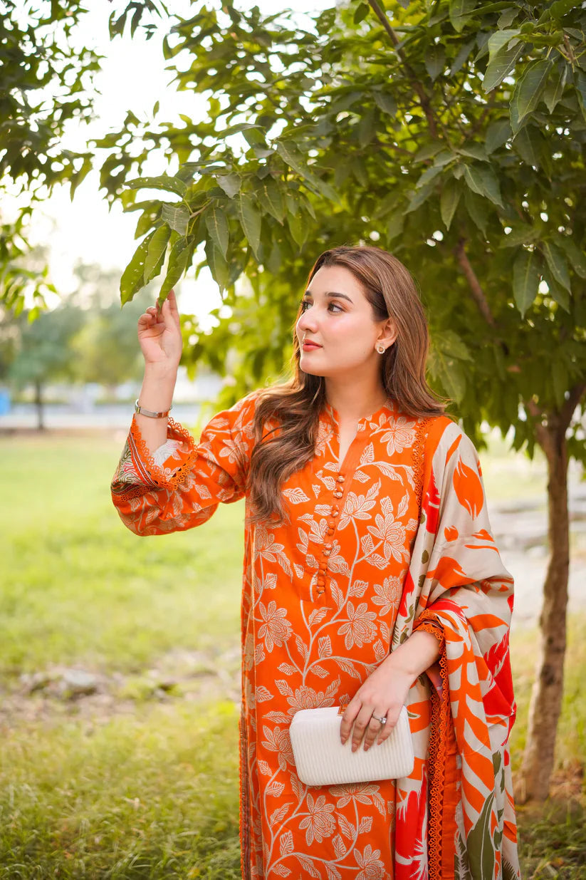 ANEELAS PRINTED LAWN WITH EMBROIDERED PATCHES 3PC