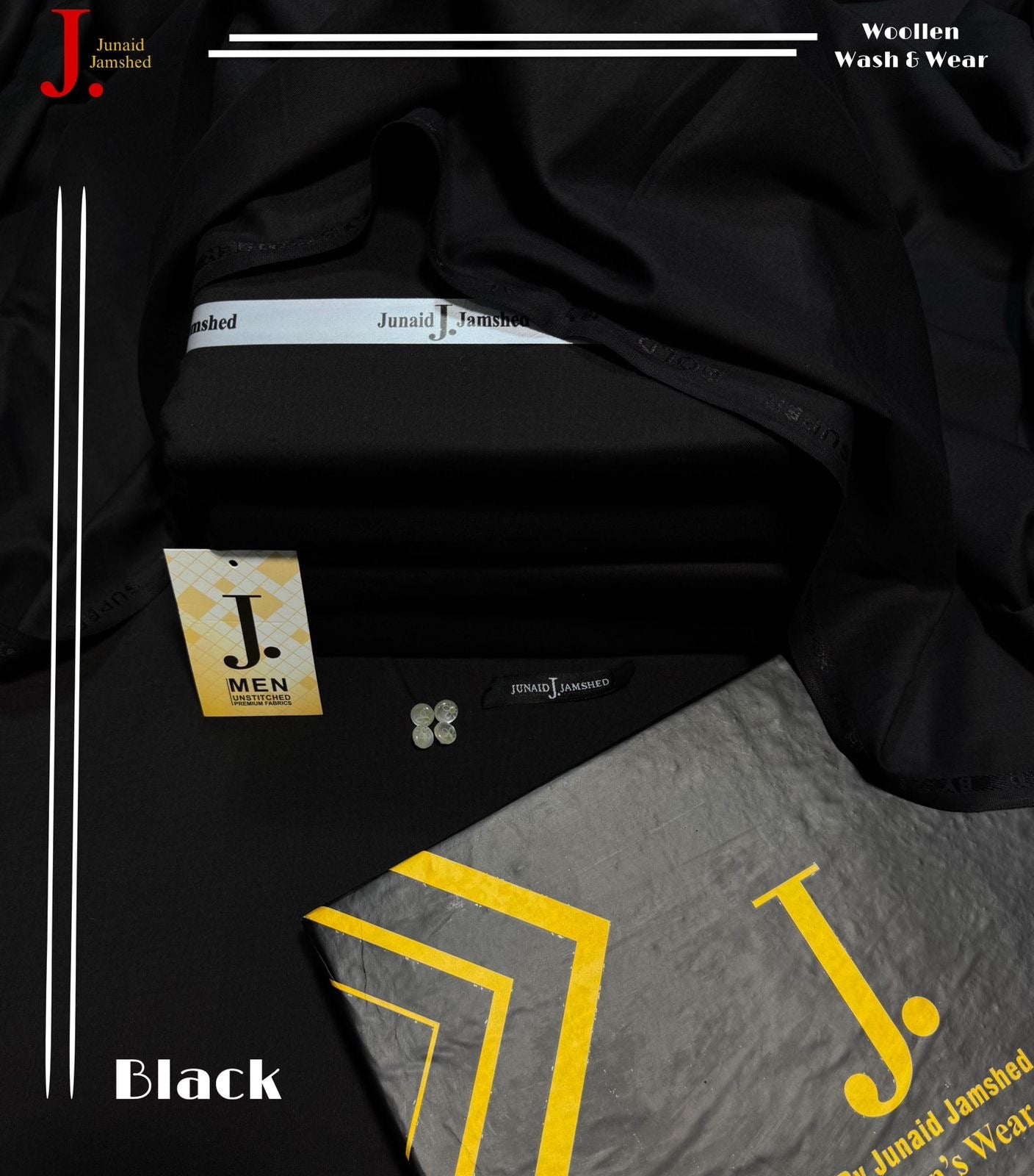J.Woolen wash&wear (Black)