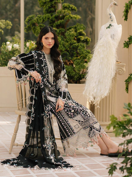 BIN ILYAS UNSTITCH LAWN EMBROIDERED 3PC (E214)