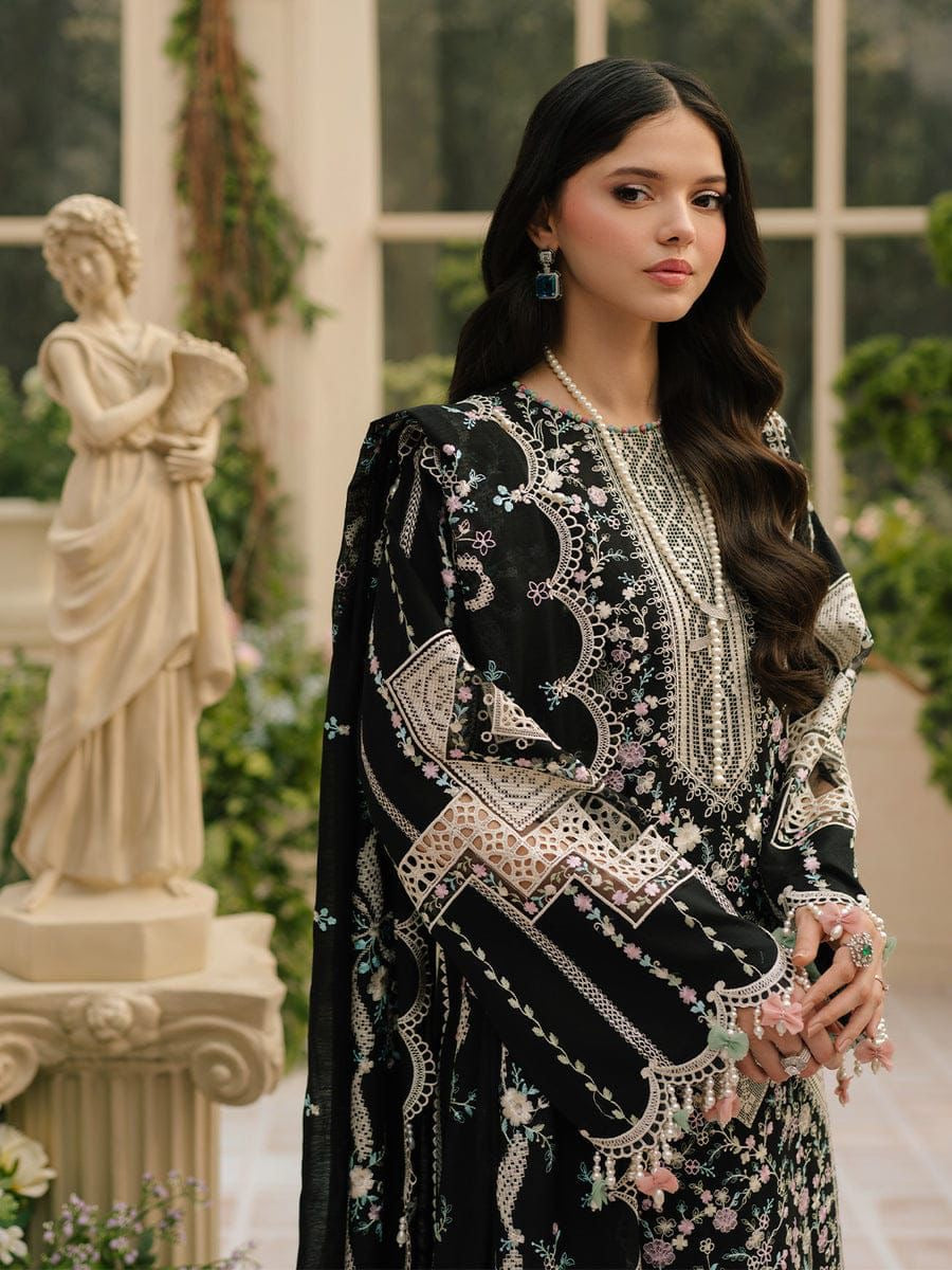BIN ILYAS UNSTITCH LAWN EMBROIDERED 3PC (E214)