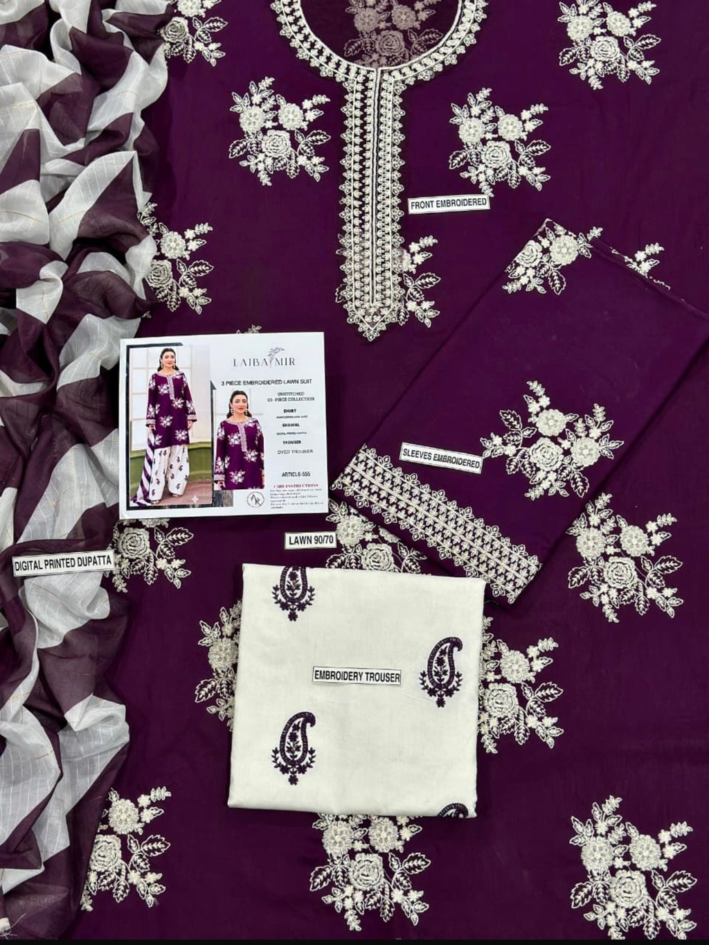 ZARA SHAHJAHAN LAWN EMBROIDERED 3PC 06