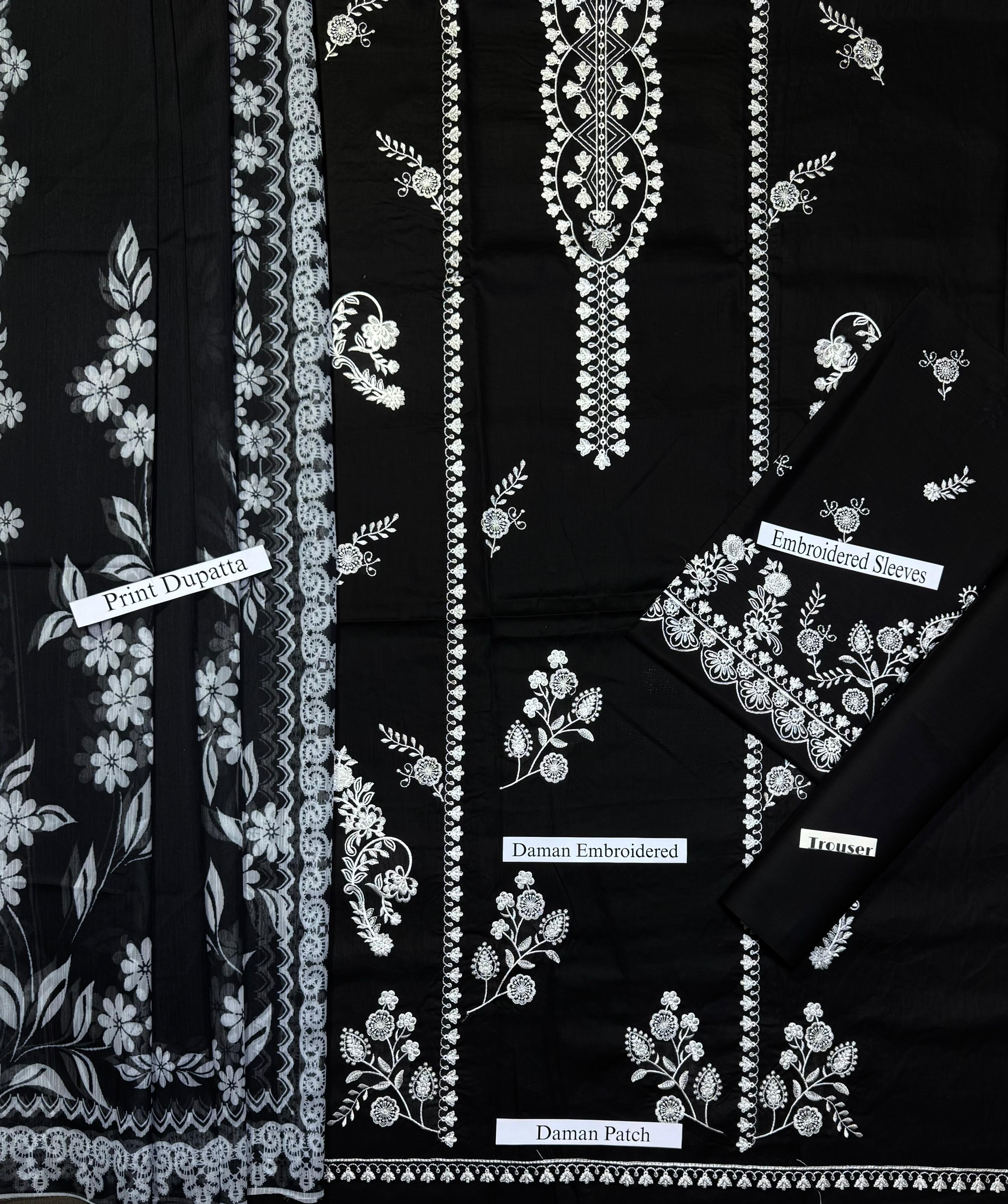 ZARASHAHJAHAN UNSTITCH LAWN EMBROIDERED 3PC (E212)