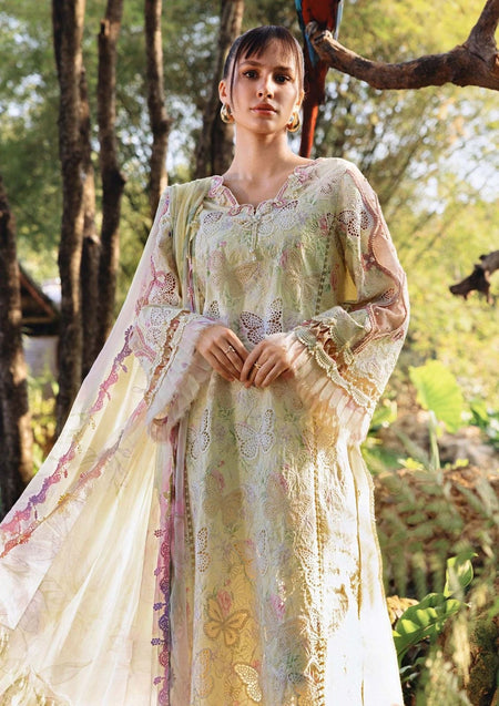 MARIA B BUTTERFLY UNSTITCH LAWN EMBROIDERED 3PC (E211)