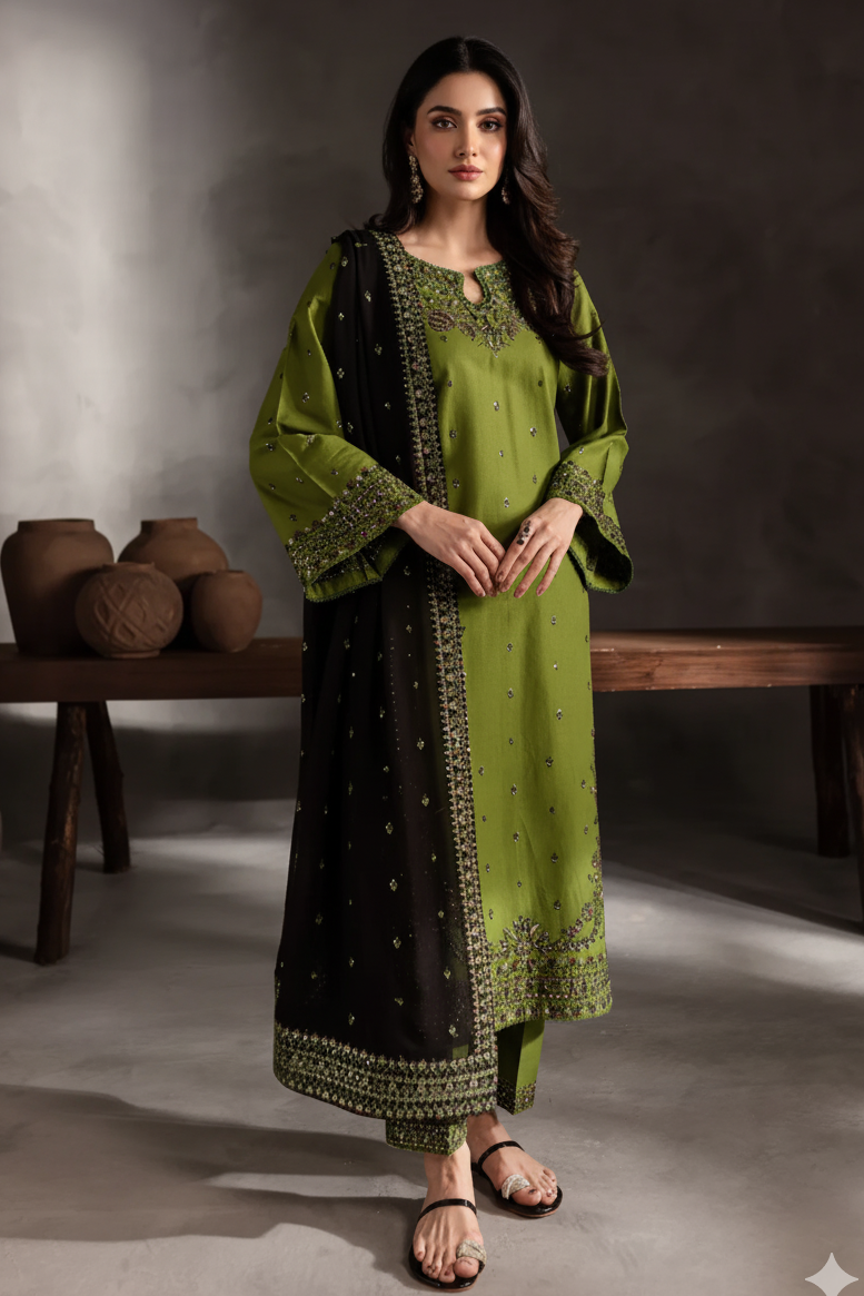 BATIK UNSTITCH LAWN EMBROIDERED 3PC RRB