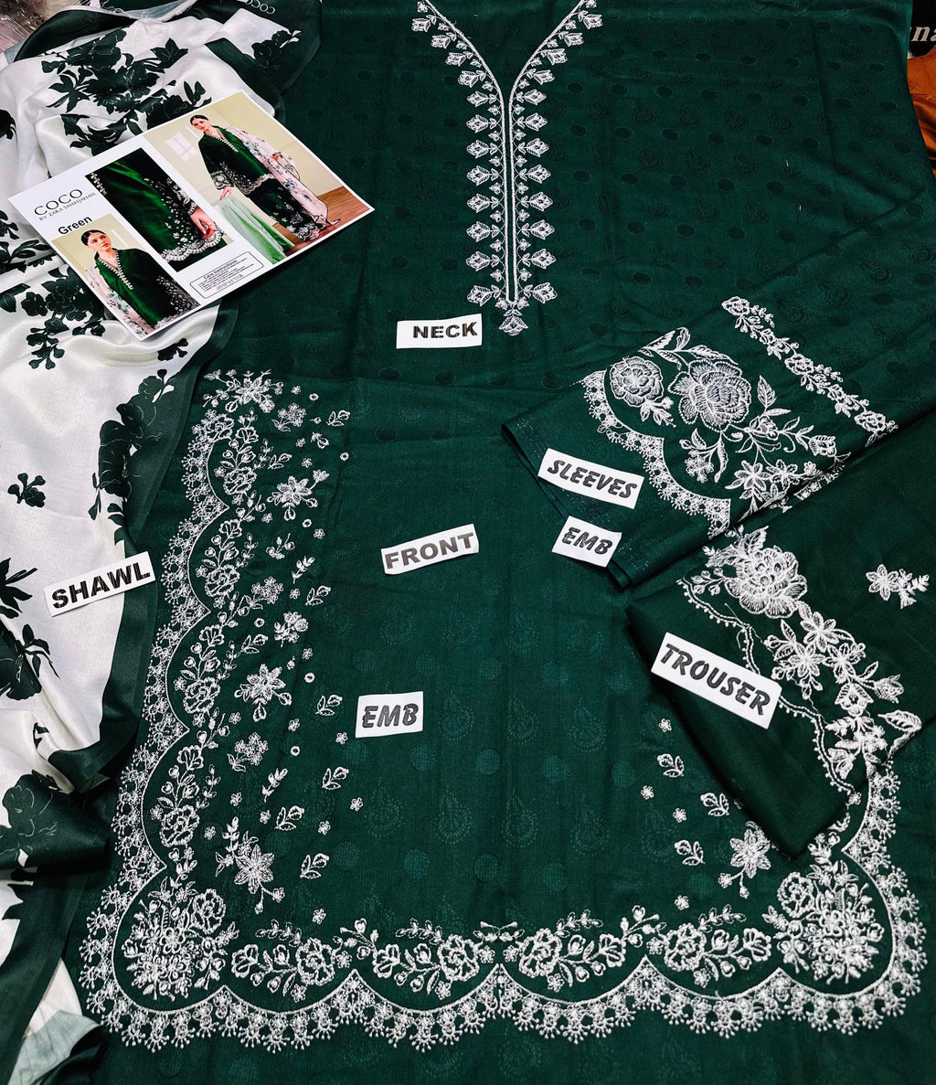 ZARA SHAHJAHAN LAWN EMBROIDERED 3PC (E140)