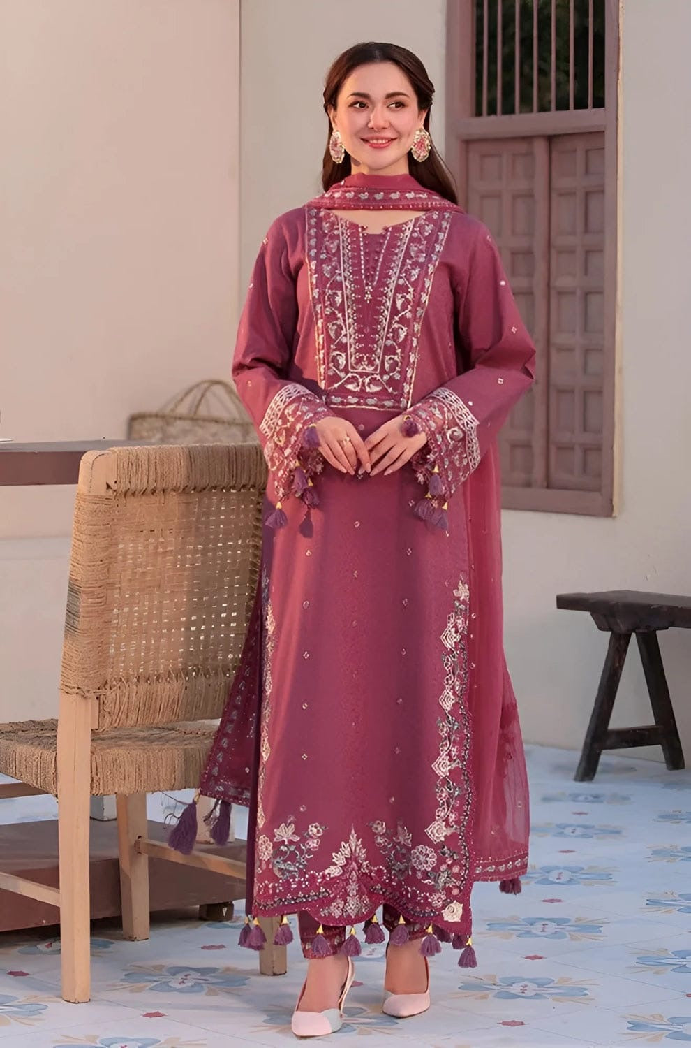 ASIM JOFA UNSTITCH LAWN EMBROIDERED 3PC (E270)