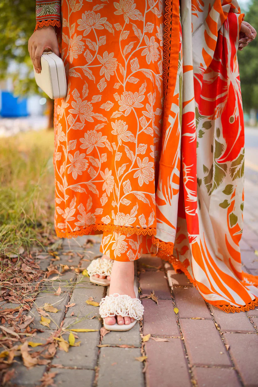ANEELAS PRINTED LAWN WITH EMBROIDERED PATCHES 3PC