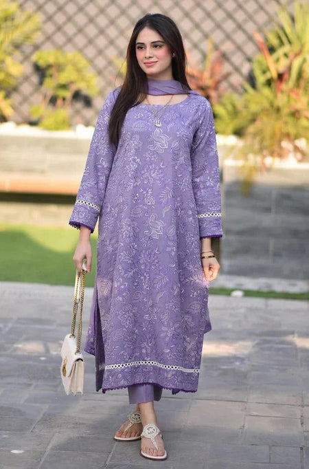BAREEZE UNSTITCH LAWN EMBROIDERED 3PC (E304)