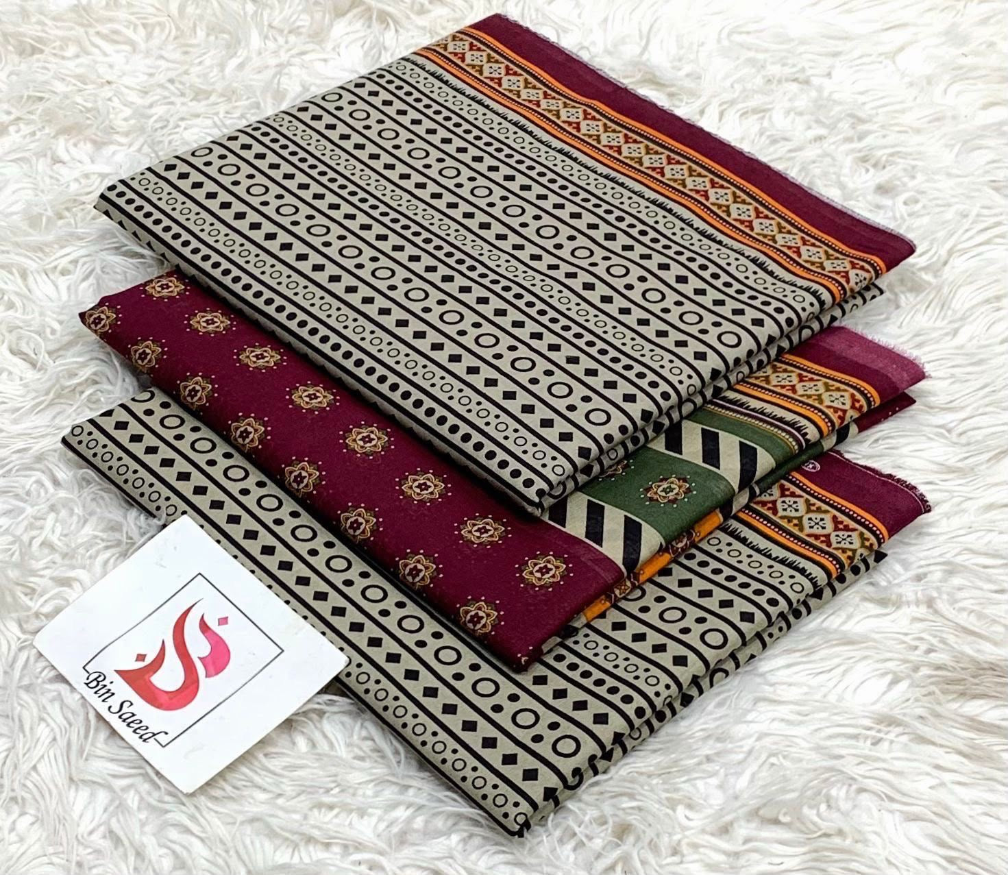 BIN SAEED Allover Printed 3PC (BS01)