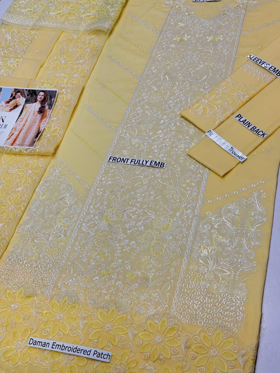 NUREH UNSTITCH LAWN EMBROIDERED 3PC (E306)