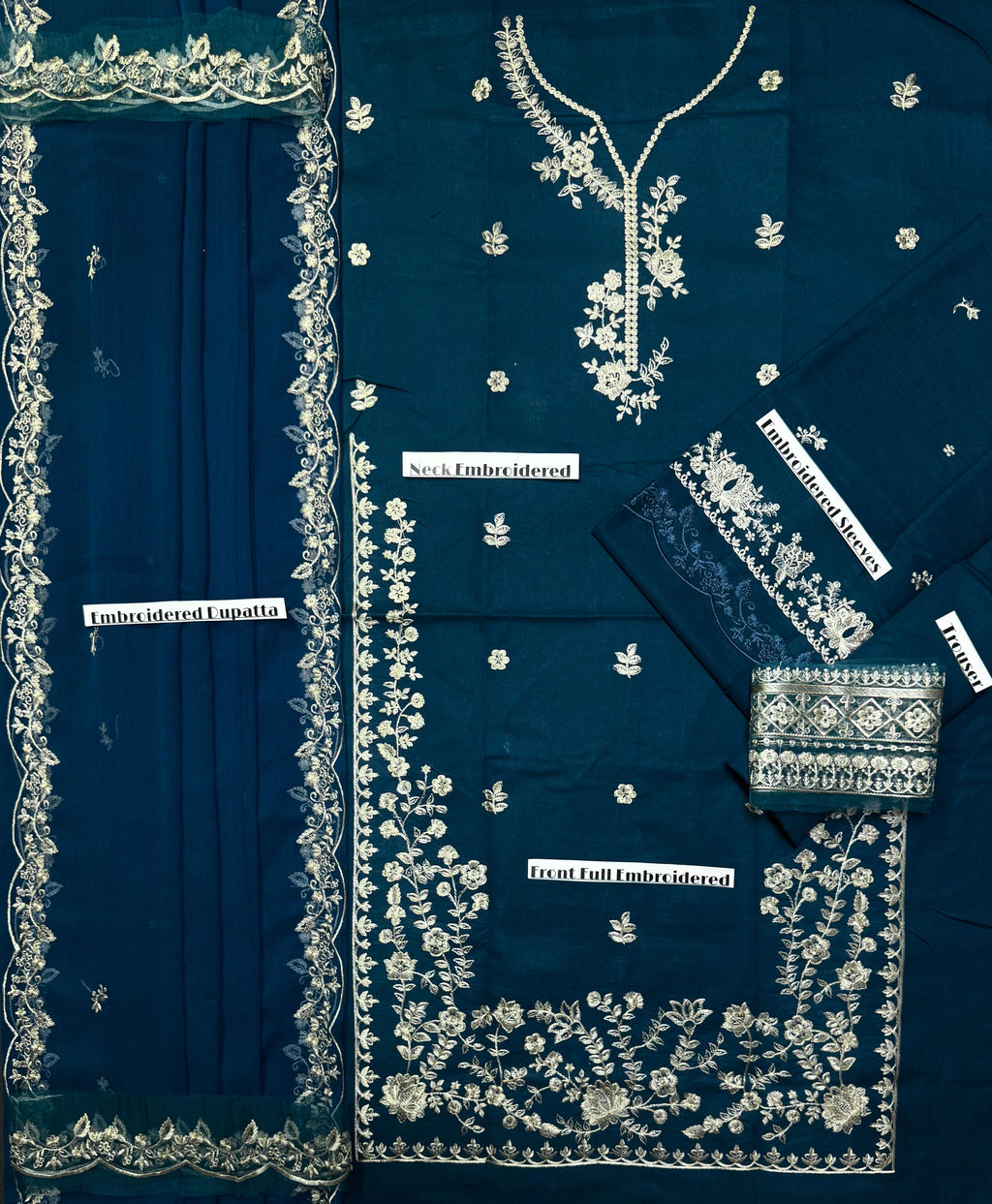 AZURE UNSTITCH LAWN EMBROIDERED 3PC (E241)