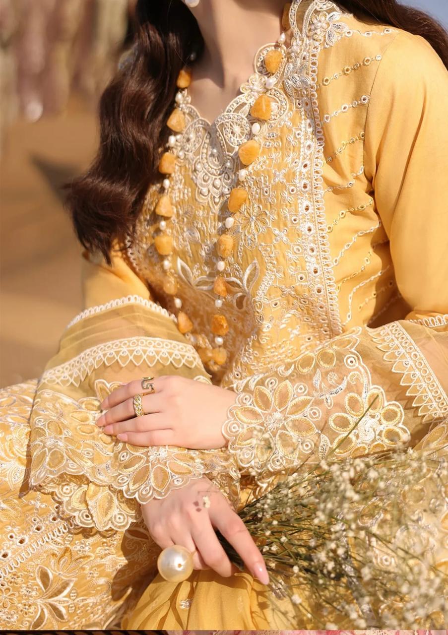 NUREH UNSTITCH LAWN EMBROIDERED 3PC (E306)