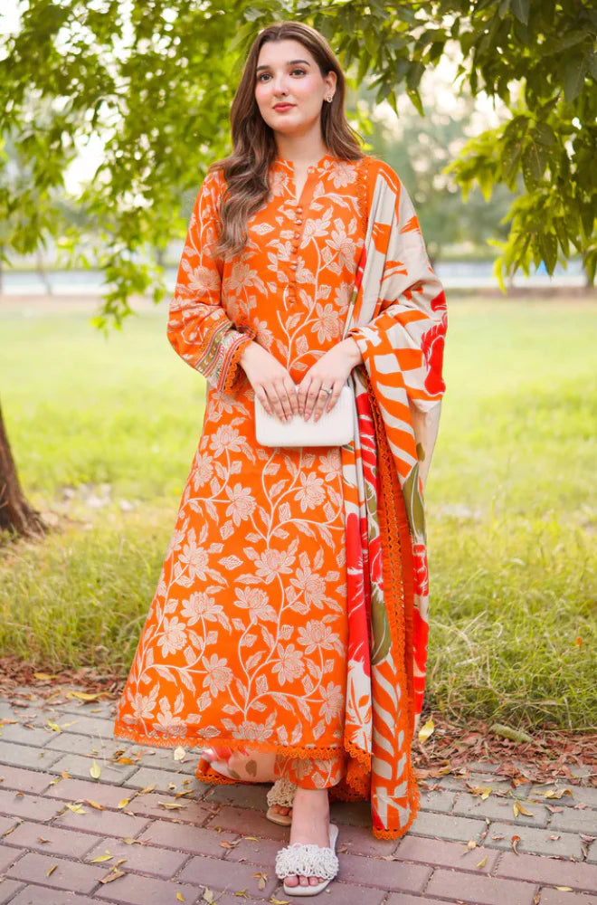 ANEELAS PRINTED LAWN WITH EMBROIDERED PATCHES 3PC
