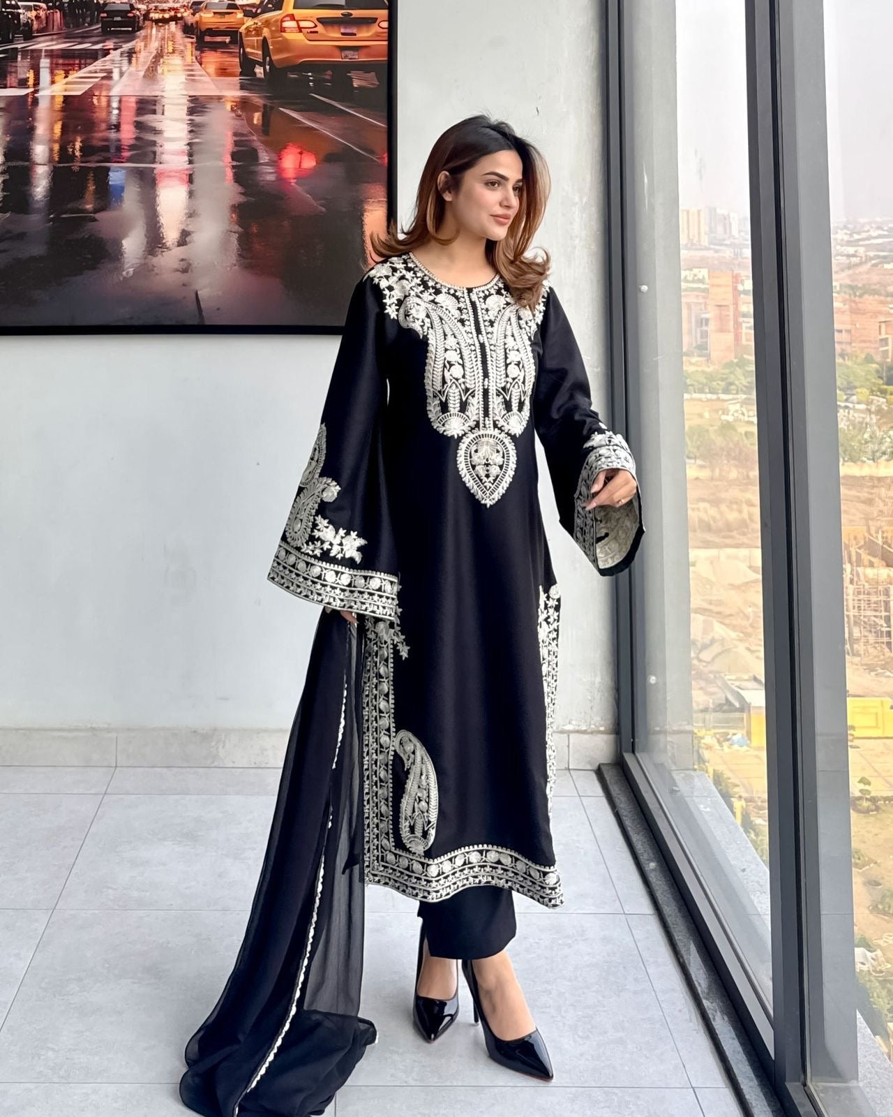 ADAN LIBAS UNSTITCH LAWN EMBROIDERED 3PC (E218)