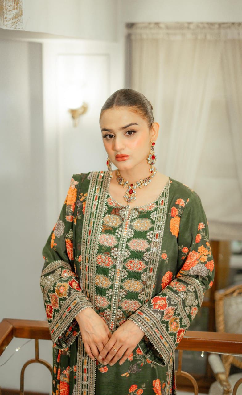 Aneela’s DHANAK EMBROIDERED 3PC (E143)