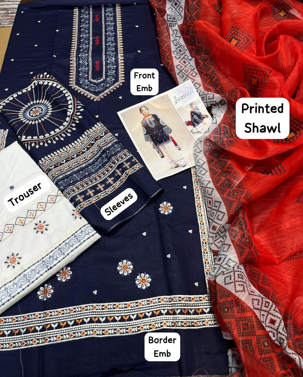 Jazmin EMBROIDERED 3PC (E124)
